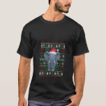 Womens Ugly Christmas Elephant Wearing Santa Hat X T-Shirt<br><div class="desc">Womens Ugly Christmas Elephant Wearing Santa Hat Xmas Pajama V Neck</div>