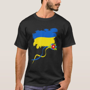 Womens Ukraine Flag With Folk Flowers Ukrainian Pr T-Shirt