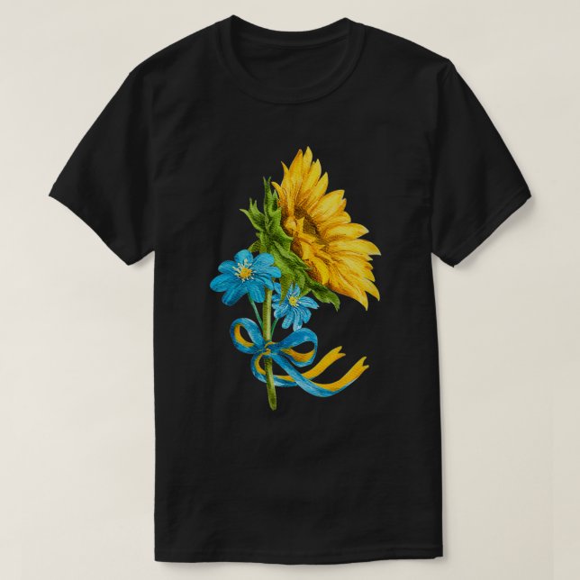 Womens Ukraine Sunflowers and Wildflowers in Ukrai T-Shirt (Design Front)
