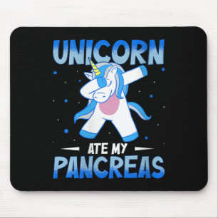 Womens Unicorn Ate My Pancreas V-neck Mouse Pad