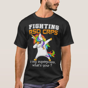 Womens Unicorn Fighting RSD CRPS Awareness VNeck  T-Shirt