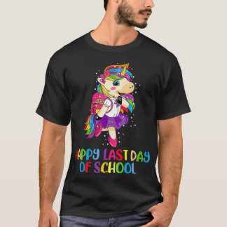 Womens Unicorn Happy Last Day Of School Teacher St T-Shirt