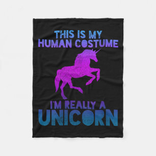 Womens Unicorn Shirt - People Costume Saying Funny Fleece Blanket
