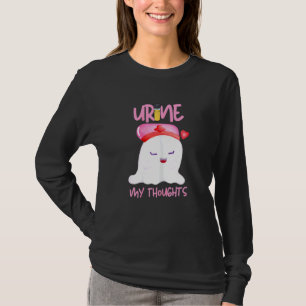 Womens Urine My Thoughts Cute Nurse Love Heart Va T-Shirt