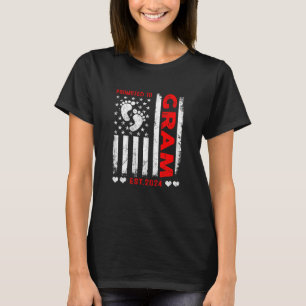 Womens US American Flag Promoted To Gram 2024 Moth T-Shirt