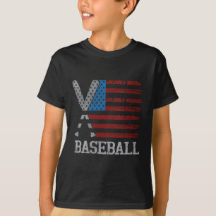 Womens Usa Flag Baseball Crossed Bats Baseball Pla T-Shirt