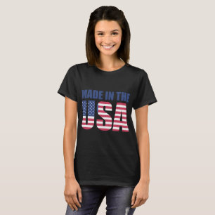 Women's USA Flag Typography Tee -Stylish Patriotic
