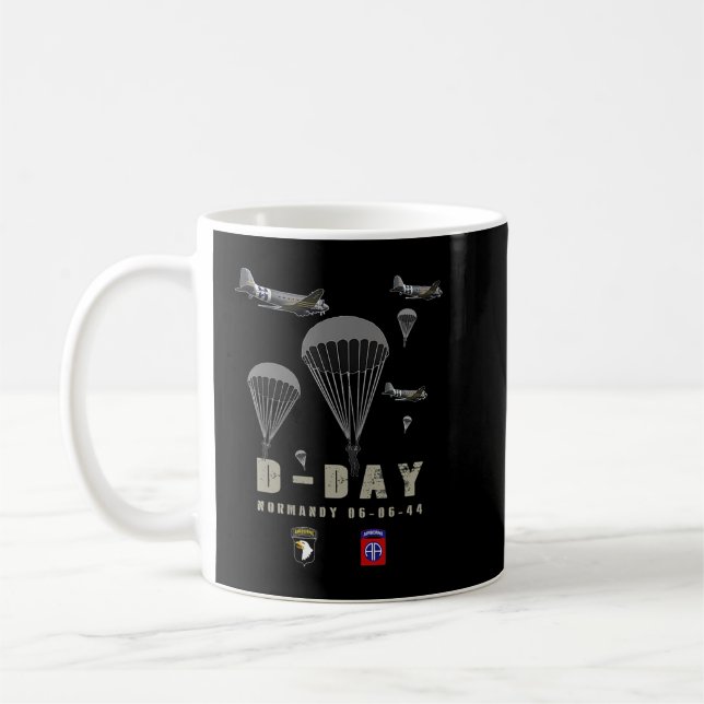 Womens USA Paratroopers D-Day WWII Normandy 82nd 1 Coffee Mug (Left)