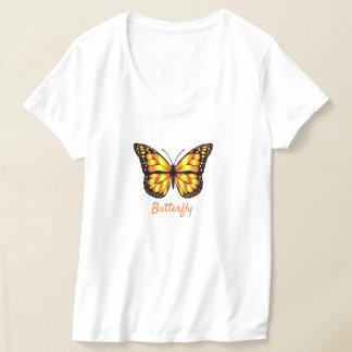 Women's V-Neck T-Shirt Butterfly