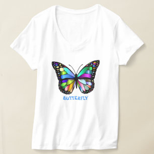 Women's V-Neck T-Shirt Butterfly