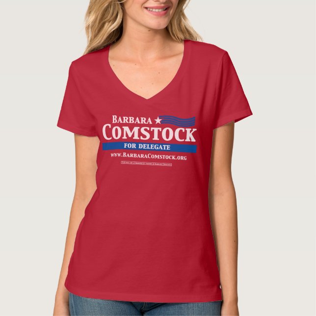 Women's VA Delegate Barbara Comstock Shirt (Red) (Front)