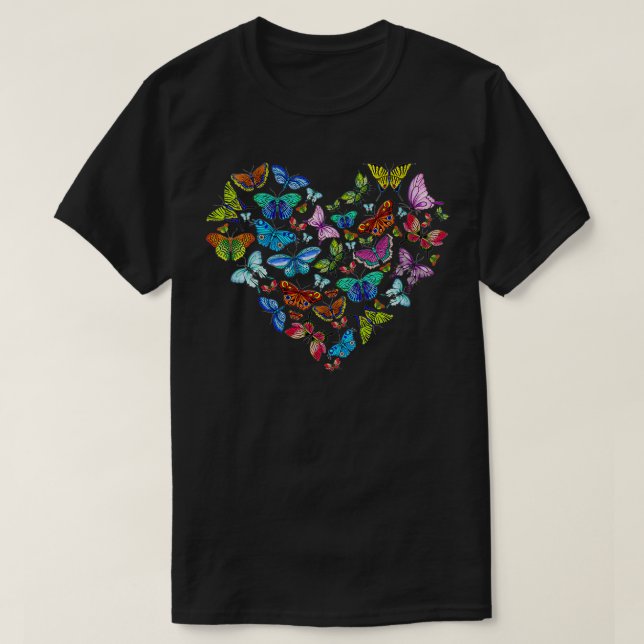 Womens Valentine Butterfly Heart Valentine's Day L T-Shirt (Design Front)