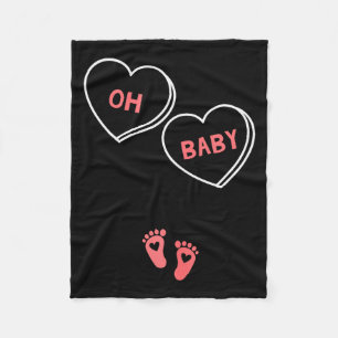 Womens Valentines Day Pregnancy Announcement Shirt Fleece Blanket