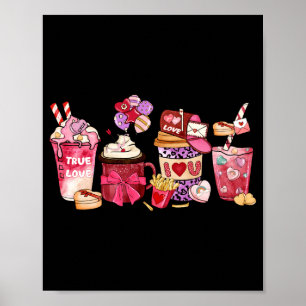 Womens Valentines Day Shirt Valentine Coffee T Shi Poster