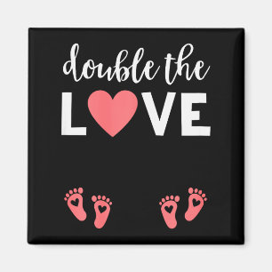 Womens Valentines Day Twin Pregnancy Announcement  Magnet