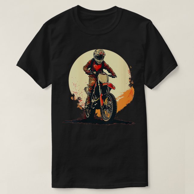 Womens Valentines love dirt bike costume for biker T-Shirt (Design Front)