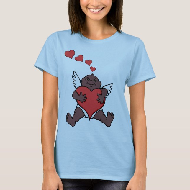 Women's Valentine's Shirt Lady's Cupid Love Shirts (Front)