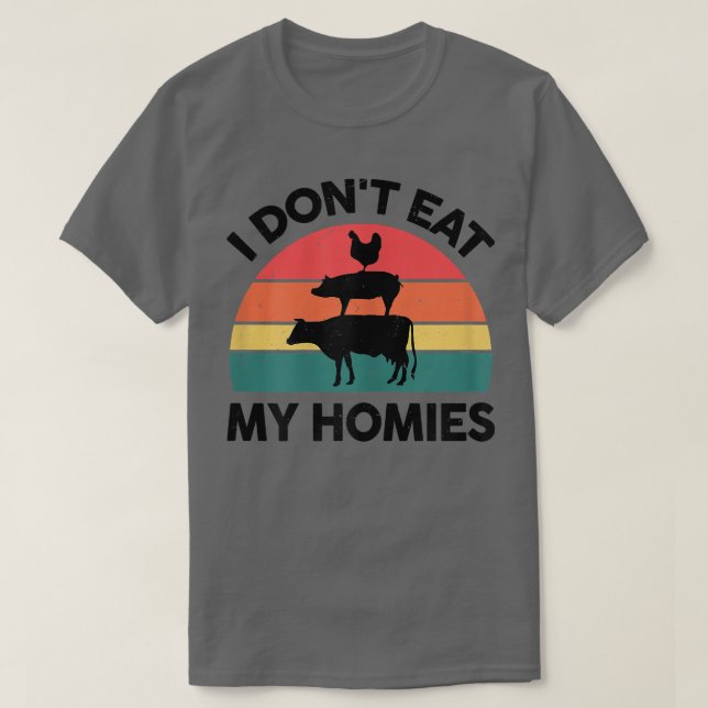 Womens Vegan-Shirt I Don't Eat My Homies Vegetaria T-Shirt (Design Front)