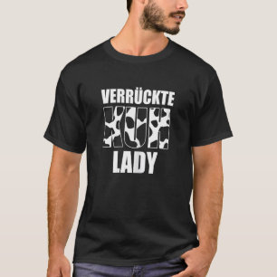 Womens Verrückte Kuh Lady Cows Farm Animals T-Shirt