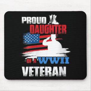 Womens Veteran Day Shirt Ww2 Gift Proud Daughter O Mouse Pad