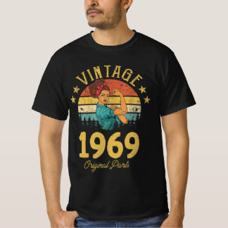 Womens Vintage 1969 Make In 1969 , Happy Birthday T-Shirt