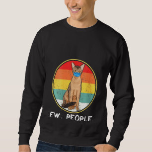 Womens Vintage Abyssinian Ew People Cat Wearing Fa Sweatshirt