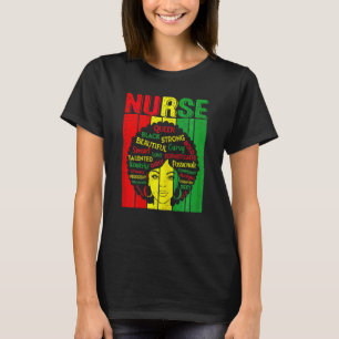 Womens Vintage Afro Nurse Black History Month Retr T-Shirt