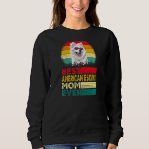 Womens Vintage Best American Eskimo Dad Ever Fathe Sweatshirt