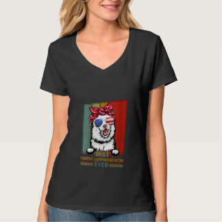 Womens Vintage Best Finish Lapphund Mom Ever Cute  T-Shirt