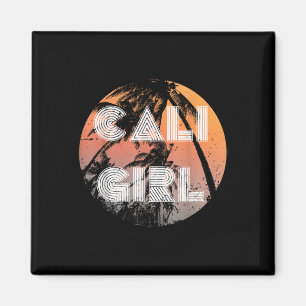 Womens Vintage California Retro Cali Girl Summerti Magnet