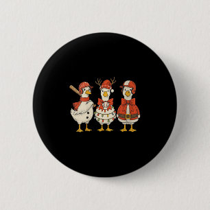 Womens Vintage Christmas Baseball Goose Merry Chri 6 Cm Round Badge