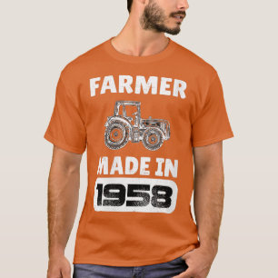 Womens Vintage Farmer Born In 1958 65 Years Old Fa T-Shirt