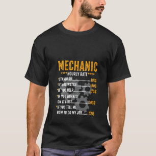 Womens Vintage Funny Mechanic Hourly Rate Labour R T-Shirt