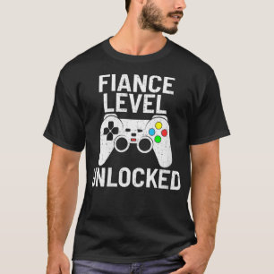 Womens vintage gaming cool fiance level unlocked f T-Shirt