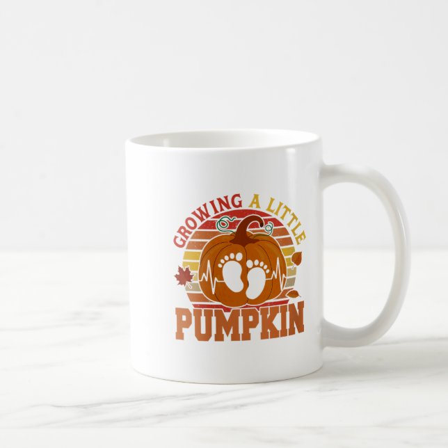 Womens Vintage Growing Little Thanksgiving Pumpkin Coffee Mug (Right)