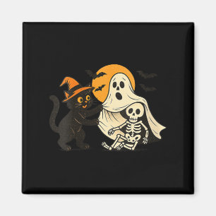 Womens Vintage Halloween Black Cat Revealing Magnet