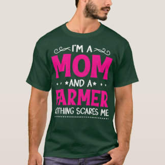 Womens Vintage I'm A Mum And A Farmer Funny Mother T-Shirt