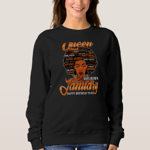 Womens Vintage Juneteenth Queen Was Born In Januar Sweatshirt