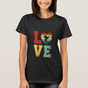 Womens Vintage Love Bee Retro 70s 80s Heart Farm A T-Shirt