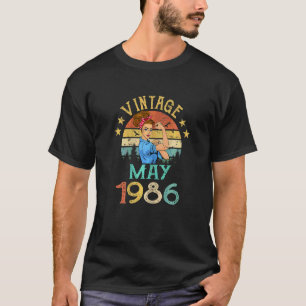 Womens Vintage May 1986 Awesome 1986 36th Birthday T-Shirt