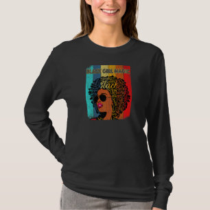 Womens Vintage Melanin Afro Black Girl Magic Queen T-Shirt