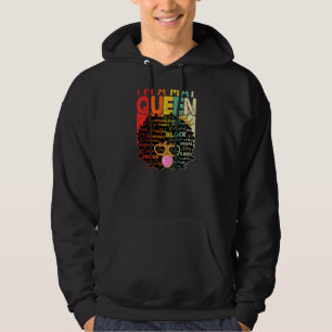Womens Vintage Melanin Afro May Queen Black Histo Hoodie