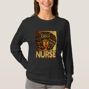 Womens Vintage Melanin Afro Nurse Queen Black Hist T-Shirt
