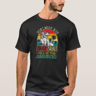 Womens Vintage Mothersaurus Retro Dinosaurs  Mothe T-Shirt