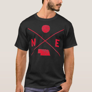 Womens Vintage Nebraska Volleyball Player Coach Di T-Shirt