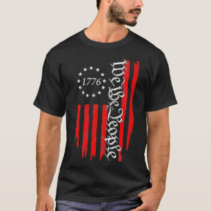 Womens Vintage Old American Flag 4th July 1776 We  T-Shirt