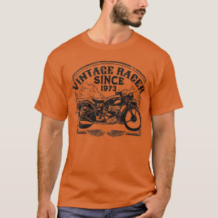 Womens Vintage Racer Since 1973 Retro Motorbike  M T-Shirt