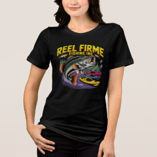 Women's Vintage Reel Firme Fishing Inc Bass T-Shir Tri-Blend Shirt