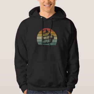 Women's Vintage Retro Eat Sleep Theatre Repeat Hoodie