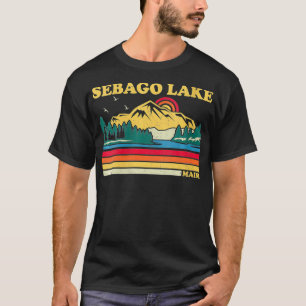 Womens Vintage Retro Family Vacation Maine Sebago  T-Shirt